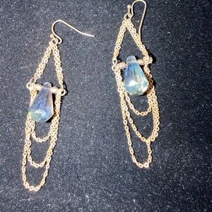 Elegant Gold and Crystal Chain Drop Earrings